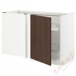 ⭐METOD⭐Напольный шкаф угловой H. полка, белый/Sinarp коричневый, 128x68 cm⭐ИКЕА-49467191