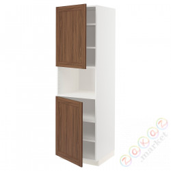 ⭐METOD⭐Ш x В ст микрофон 2Drz/половина, белый Enköping/коричневый орех, 60x60x200 cm⭐ИКЕА-49475186