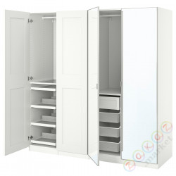 ⭐PAX / GRIMO/AHEIM⭐Комбинация шкафов, белый/белый зеркало, 200x60x201 cm⭐ИКЕА-29336163