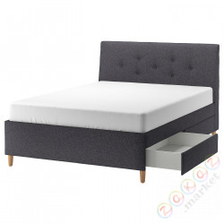⭐IDANAS⭐Мягкая кровать сящики, Gunnared темно-серый, 160x200 cm⭐ИКЕА-90447176