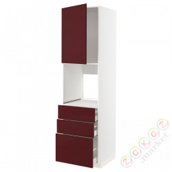 ⭐METOD / MAXIMERA⭐Кабинет высокой температуры/Drz/3 шу, белый Kallarp/темно-красно-коричневый блеск, 60x60x220 cm⭐ИКЕА-79468151