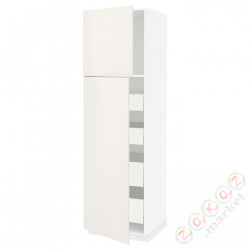 ⭐METOD / MAXIMERA⭐Шкаф, высота 2дверь/4лопата, белый/Веддинге белый, 60x60x200 cm⭐ИКЕА-19454675