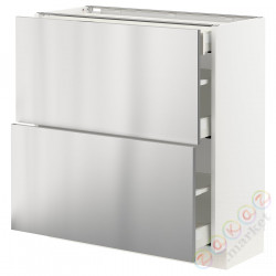 ⭐METOD / MAXIMERA⭐Sсstj 2fr/3шу, белый/Vårsta нержавеющая сталь, 80x37 cm⭐ИКЕА-89329975