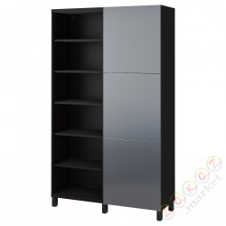 ⭐BESTA⭐Сочетание с дверь, Черно-коричневый/Риксвикен efekt szczotkowанеj ciemnej cyny, 120x42x202 cm⭐ИКЕА-19421703