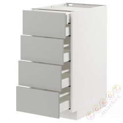 ⭐METOD / MAXIMERA⭐Sза stj 4fr/2n/3śr шу, белый/Havstorp светло-серый, 40x60 cm⭐ИКЕА-49538589