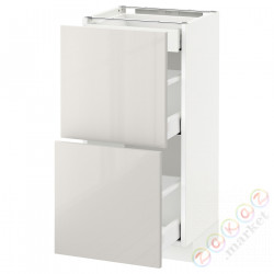 ⭐METOD / MAXIMERA⭐Sсstj 2fr/3шу, белый/Ringhult светло-серый, 40x37 cm⭐ИКЕА-09142590