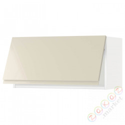 ⭐METOD⭐Навесной шкаф pos, белый/Voxtorpглянцевый светло-бежевый, 80x40 cm⭐ИКЕА-59391879