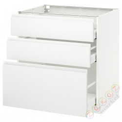 ⭐METOD / MAXIMERA⭐Напольный шкаф с 3 ящики, белый/Voxtorpматовый белый, 80x60 cm⭐ИКЕА-89112805