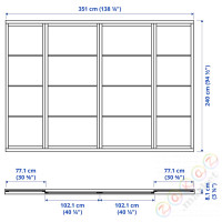⭐SKYTTA / SVARTISDAL⭐Комбинация Drzв и передачаuwnych, черный/белый бумага, 351x240 cm⭐ИКЕА-69424049