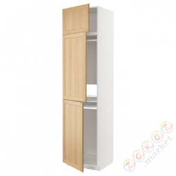 ⭐METOD⭐Ледяной шкаф высокий/замораживание/3Drz, белый/Forsbacka дуб, 60x60x240 cm⭐ИКЕА-39509436