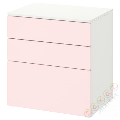 ⭐SMASTAD / PLATSA⭐Комод, 3 ящики, белый/бледно-розовый, 60x42x63 cm⭐ИКЕА-59420160