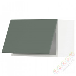 ⭐METOD⭐Шкаф навесной горизонтальный с кнопкой открывания, белый/Bodarp серо-зеленый, 60x40 cm⭐ИКЕА-99394423