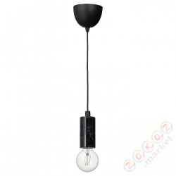 ⭐MARKFROST / LUNNOM⭐Подвесной светильник сżarówką, черный мрамор/прозрачный шар⭐ИКЕА-79494447