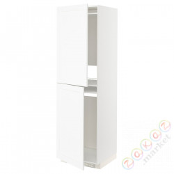 ⭐METOD⭐Шкаф, высокий лед/проживающий, белый Enköping/белый имитация дерева, 60x60x200 cm⭐ИКЕА-19473527