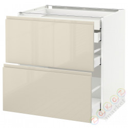 ⭐METOD / MAXIMERA⭐Sсstj 2fr/2n/śr/в шу, белый/Voxtorpглянцевый светло-бежевый, 80x60 cm⭐ИКЕА-09142910