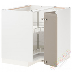 ⭐METOD⭐Тумба угловая с каруселью, белый/Upplöv матciemnoбежевый, 88x88 cm⭐ИКЕА-89494692