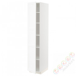 ⭐METOD⭐Высокий шкаф/полки, белый Enköping/белый имитация дерева, 40x60x200 cm⭐ИКЕА-99473509