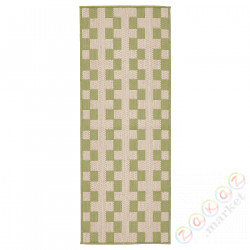 ⭐GANGSTIG⭐Мат kuchenna, tkany na płasko зеленый/сливочный, 45x120 cm⭐ИКЕА-60578140