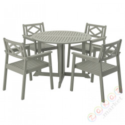 ⭐BONDHOLMEN⭐Таблица +4 стулья с подлокотниками., снаружи., серое пятно⭐ИКЕА-29330482