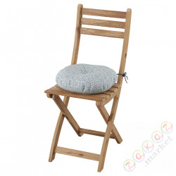 ⭐ASKHOLMEN⭐Стул, сад, складывание светло-коричневое пятно/Klösan синий⭐ИКЕА-19435154