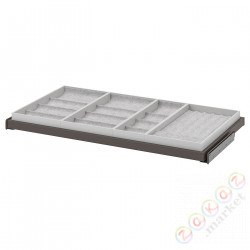 ⭐KOMPLEMENT⭐Выдвижная полка со вставкой, темно-серый/светло-серый, 100x58 cm⭐ИКЕА-49437000