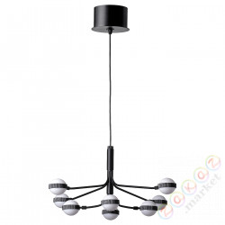 ⭐STORSLINGA⭐Żyrandol LED, 8-ramienny, черный/белый⭐ИКЕА-00487609