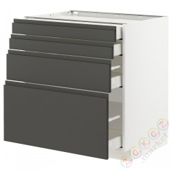 ⭐METOD / MAXIMERA⭐Бывший 4 пт/4шу, белый/Voxtorpтемно-серый, 80x60 cm⭐ИКЕА-69331696