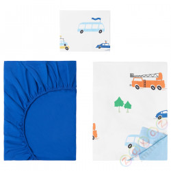 ⭐BERGFINK⭐3-cснабор постельные принадлежностиi сtorbą, разноцветный шаблон w вместимостьazdy/улицы, 150x200/50x60 cm⭐ИКЕА-80577597