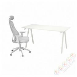 ⭐TROTTEN / MATCHSPEL⭐стол письменный i cesło, белый/светло-серый⭐ИКЕА-79537786