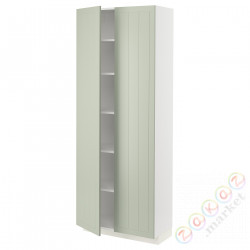 ⭐METOD⭐Высокий шкаф/полки, белый/Stensund светло-зеленый, 80x37x200 cm⭐ИКЕА-49487467