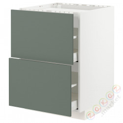 ⭐METOD / MAXIMERA⭐Старший полковник/2fr/2шу, белый/Bodarp серо-зеленый, 60x60 cm⭐ИКЕА-49317347