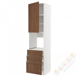 ⭐METOD / MAXIMERA⭐Кабинет высокой температуры/Drz/3 шу, белый Enköping/коричневый орех, 60x60x240 cm⭐ИКЕА-29475229