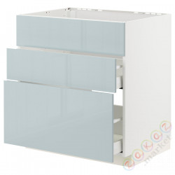 ⭐METOD / MAXIMERA⭐Форма L + 3F/2шу, белый/Kallarp jasnoсерый-синий, 80x60 cm⭐ИКЕА-09479501