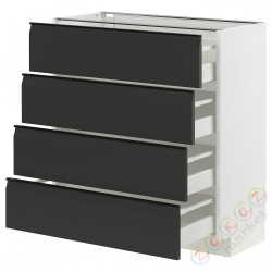 ⭐METOD / MAXIMERA⭐Sза st 4fr/4шу, белый/Upplöv матантрацит, 80x37 cm⭐ИКЕА-99494106