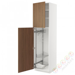 ⭐METOD⭐Высокий шкаф/домашний интерьер, белый/Tistorp подражаниеacja коричневыйowego орехa, 60x60x220 cm⭐ИКЕА-39519223