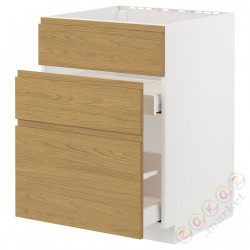 ⭐METOD / MAXIMERA⭐Форма L + 3F/2шу, белый/Voxtorpподражание. дуб, 60x60 cm⭐ИКЕА-89539308