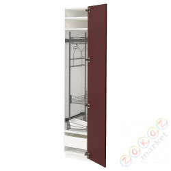 ⭐METOD / MAXIMERA⭐Высокие шкафы/домашний интерьер, белый Kallarp/темно-красно-коричневый блеск, 40x60x200 cm⭐ИКЕА-49327228