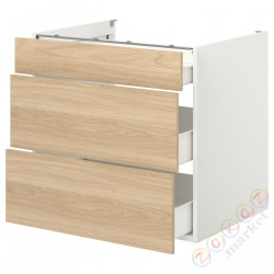 ⭐ENHET⭐Постоянный шкаф/3 ящики, белый/подражание. дуб, 80x62x75 cm⭐ИКЕА-79320923