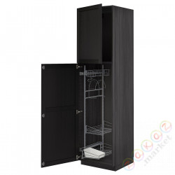 ⭐METOD⭐Высокий шкаф/домашний интерьер, черный/Lerhyttan черный морилка, 60x60x220 cm⭐ИКЕА-29453717