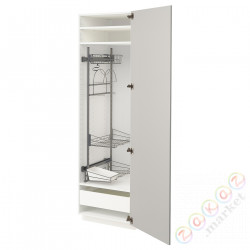 ⭐METOD / MAXIMERA⭐Высокий шкаф/домашний интерьер, белый/Ringhult светло-серый, 60x60x200 cm⭐ИКЕА-59370527