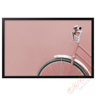 ⭐BJORKSTA⭐Картина в рамке, розовыйowu rower/черный, 118x78 cm⭐ИКЕА-39416734