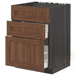 ⭐METOD / MAXIMERA⭐Форма L + 3F/2шу, черныйEnköping/коричневый орех, 60x60 cm⭐ИКЕА-49476341