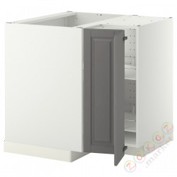 ⭐METOD⭐Тумба угловая с каруселью, белый/Bodbyn Серый, 88x88 cm⭐ИКЕА-99383684