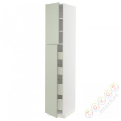 ⭐METOD / MAXIMERA⭐Шкаф, высота 2дверь/4лопата, белый/Stensund светло-зеленый, 40x60x220 cm⭐ИКЕА-09486455