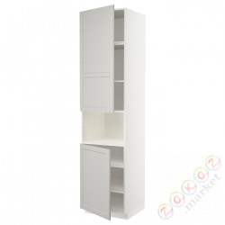 ⭐METOD⭐Ш x В ст микрофон 2Drz/половина, белый/Lerhyttan светло-серый, 60x60x240 cm⭐ИКЕА-59458959