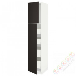 ⭐METOD / MAXIMERA⭐Шкаф, высота 2дверь/4лопата, белый/Кунгсбака антрацит, 40x60x200 cm⭐ИКЕА-19466621