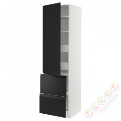 ⭐METOD / MAXIMERA⭐H пополам/4 шу/Drz/2 fr, белый/Upplöv матантрацит, 60x60x220 cm⭐ИКЕА-29493761