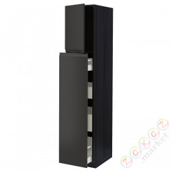 ⭐METOD / MAXIMERA⭐Sза wys сwys 1Drz/4шу, черный/Upplöv матантрацит, 40x60x200 cm⭐ИКЕА-99495648