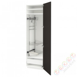 ⭐METOD / MAXIMERA⭐Высокий шкаф/домашний интерьер, белый/Кунгсбака антрацит, 60x60x200 cm⭐ИКЕА-49369794