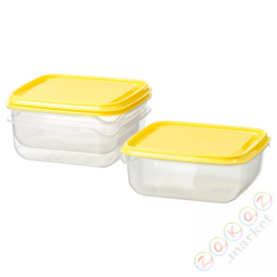 ⭐PRUTA⭐Пищевых контейнеров, прозрачный/желтый, 0.6 l⭐ИКЕА-90335843